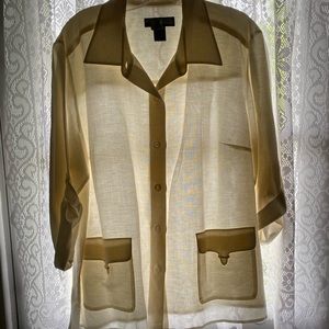 Norton McNaughton Linen Rayon blouse Plus 1X